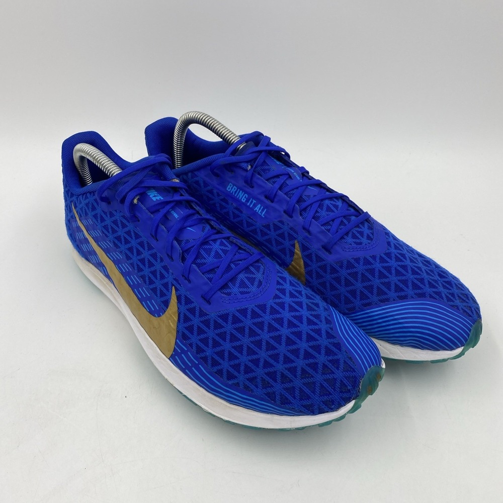 Nike Mens 10.5 Zoom Rival XC Running Spikes Blue Gold AJ0851-400 Bring It All